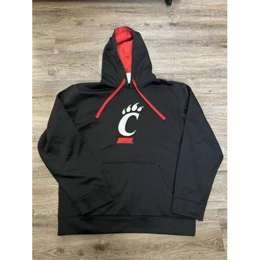 Majestic Hoodie Men Cincinnati Bearcats NCAA Performance Fleece M Black